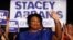 Democratic candidate for Georgia governor Stacey Abrams waves to supporters after speaking at an election-night watch party, May 22, 2018, in Atlanta, Georgia.