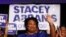 FILE - Democratic candidate for Georgia Governor Stacey Abrams waves to supporters after speaking at an election-night watch party Tuesday, May 22, 2018, in Atlanta. 