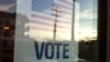 Fire house in Bradley Beach, New Jersey, becomes the only voting facility for residents who usually have four during general elections , all due to Superstorm Sandy, November 6, 2012. (Celia Mendoza/VOA)