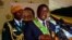 Le président Emmerson Mnangagwa donne un discours lors du jour d'indépendance du Zimbabwe à Harare, le 18 avril 2018.