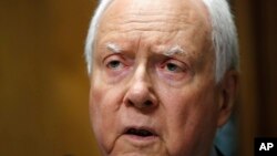 Chair of the Senate Finance Committee Sen. Orrin Hatch, R-Utah, speaks during a committee hearing on tariffs with testimony from Secretary of Commerce Wilbur Ross, on Capitol Hill, June 20, 2018 in Washington. 