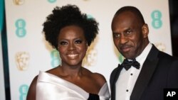 Viola Davis et Julius Tennon arrivent aux BAFTA Film Awards à Londres, le 10 février 2019.