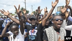 FILE—Supporters of former Ivorian president Laurent Gbagbo gather for the celebrations of the 2nd "Renaissance Festival" in Agboville on April 6, 2024.