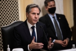 FILE - Secretary of State nominee Antony Blinken testifies during his confirmation hearing to be Secretary of State before the Senate Foreign Relations Committee on Capitol Hill in Washington, Jan. 19, 2021. (Graeme Jennings/Pool via AP)