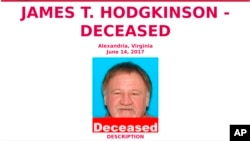 នេះជារូប​ភាព​ចេញ​ផ្សាយ​ដោយ​ FBI ដើម្បី​សួរពត៌មាន​ពី​James T. Hodgkinson នៃទីក្រុង Belleville, Ill។ ប៉ូលិស​ជឿថា ​Hodgkinson បាន​បាញ់តំណាងរាស្រ្ត​នៃគណបក្ស​សាធារណរដ្ឋកាល​ពី​ថ្ងៃទី​១៤ មិថុនា ២០១៧។