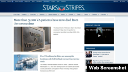 A portion of the Stars and Stripes home page.