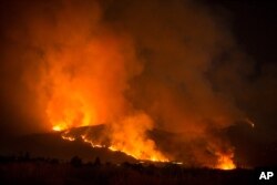 کیلی فورنیا میں جنگل میں لگنے والی آگ کا ایک منظر،