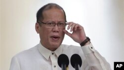 Tổng thống Philippines Benigno Aquino phát biểu nhân ngày lễ Quốc khánh thứ 115 của Philippines tại Manila, ngày 12 tháng 6, 2013. (AP/ Aaron Favila)