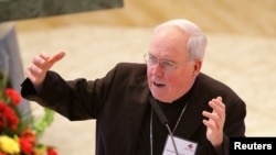 Catholic Bishop Richard Malone resigns his position, Dec. 4, 2019, in Buffalo, New York.