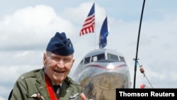 Gail Halvorsen, Berlin Airlift veteran pilot known as Candy Bomber, attends a celebration to mark the 70th anniversary of the Berlin Airlift at the U.S. Army's airfield in Wiesbaden, Germany, June 10, 2019. 