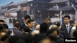 China's President Xi Jinping attends the opening ceremony of the second World Internet Conference in Wuzhen town of Jiaxing, Zhejiang province, China, Dec. 16, 2015. 