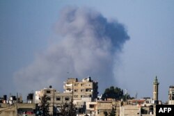 Smoke billows in the area of Netzarim, south of Gaza City, on Aug. 3, 2024.