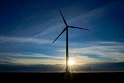 FILE - A wind turbine is pictured, Jan. 13, 2021, near Spearville, Kan.