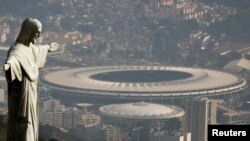 Stadion Maracanã, lokasi upacara pembukaan Olimpiade 2016 di Rio de Janeiro, Brasil yang akan diselenggarakan Jumat (5/8) malam.