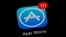 FILE - Apple's App Store app is seen on a smartphone in Baltimore, March 19, 2018.