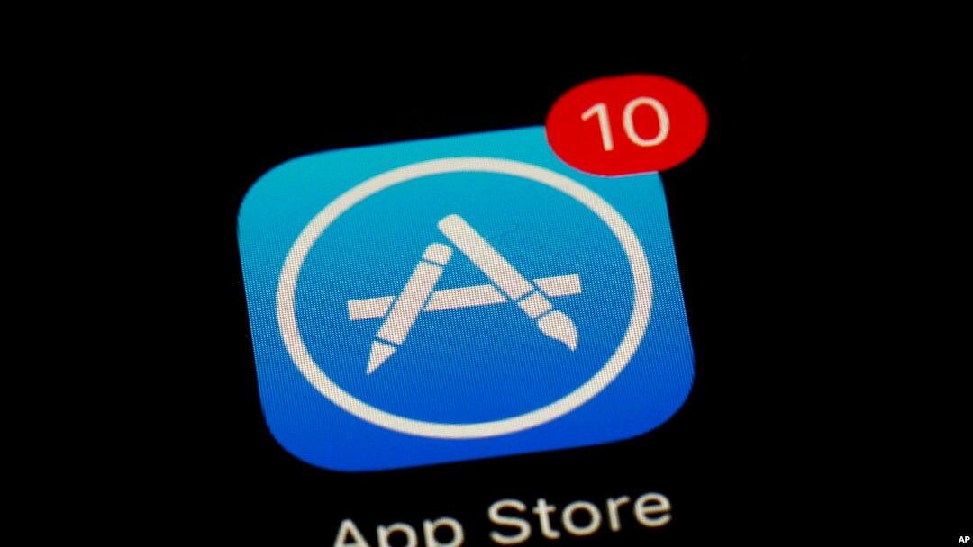 FILE - Apple's App Store app is seen on a smartphone in Baltimore, March 19, 2018.