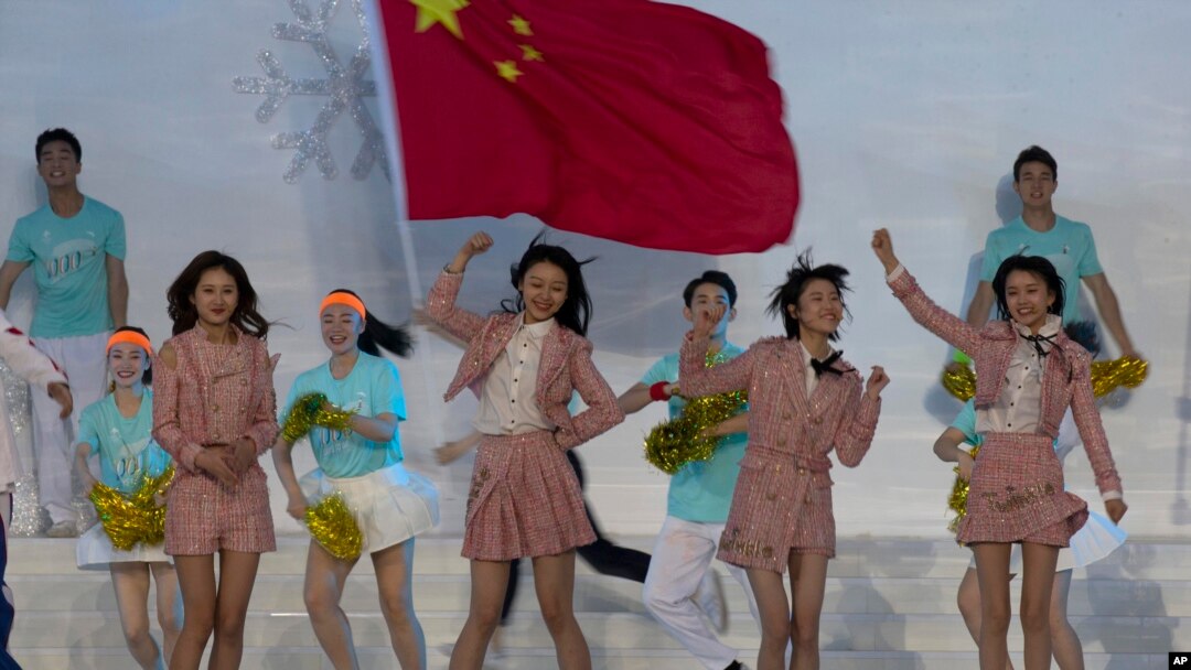 北京2019年5月10日举行2022冬奥会一千天倒计时的表演。