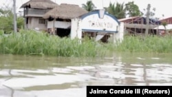 Flooding is seen in Bato, Camarines Sur, Philippines Jan. 1, 2019, in this still image from social media obtained Jan. 2, 2019. 