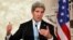 FILE - U.S. Secretary of State John Kerry, shown at a news conference earlier this month, will meet with his Iranian counterpart and European negotiators to discuss a nuclear agreement that could lead to lifting of sanctions on Iran.