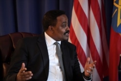 FILE - Workneh Gebeyehu, then the Ethiopian foreign minister, speaks on the sidelines of the United Nations General Assembly in New York City, September 28, 2018.