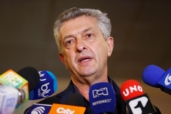 FILE - Filippo Grandi, United Nations High Commissioner for Refugees, speaks during a news conference in Bogota, Colombia, Oct. 6, 2018.