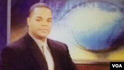 FILE - On-air photo of former news station employee Vester Flanagan, suspected of shooting his co-workers Alison Parker and Adam Ward while live-tweeting the experience and recording it, in Roanoke, Virginia.