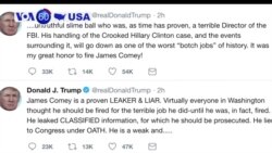 Manchetes Americanas 13 Abril: Trump twittou que ex director do FBI, James Comey é um mentiroso sujo