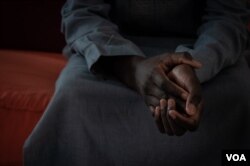 Modou, 12, whose name has been changed to protect his privacy, describes the abuse he endured at his old Koranic school, Dec. 12, 2019, in Dakar, Senegal. (Annika Hammerschlag/VOA)
