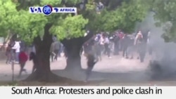 VOA60 Africa - South Africa: Protesters and police clash in Johannesburg over the cost of university education