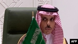FILE - Saudi Foreign Minister Faisal bin Farhan speaks during a press conference in Riyadh, March 22, 2021.
