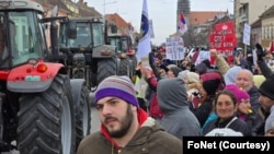 Protest studenata održan je u nedelju u Vršcu pod sloganom "Iz Banata, iz inata" (foto: FoNet)