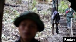 Weapons are seen at a camp of the 51st Front of the Revolutionary Armed Forces of Colombia (FARC) in Cordillera Oriental, Colombia, Aug. 16, 2016. 