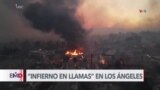 Bomberos luchan contra “infierno en llamas” en Los Ángeles
