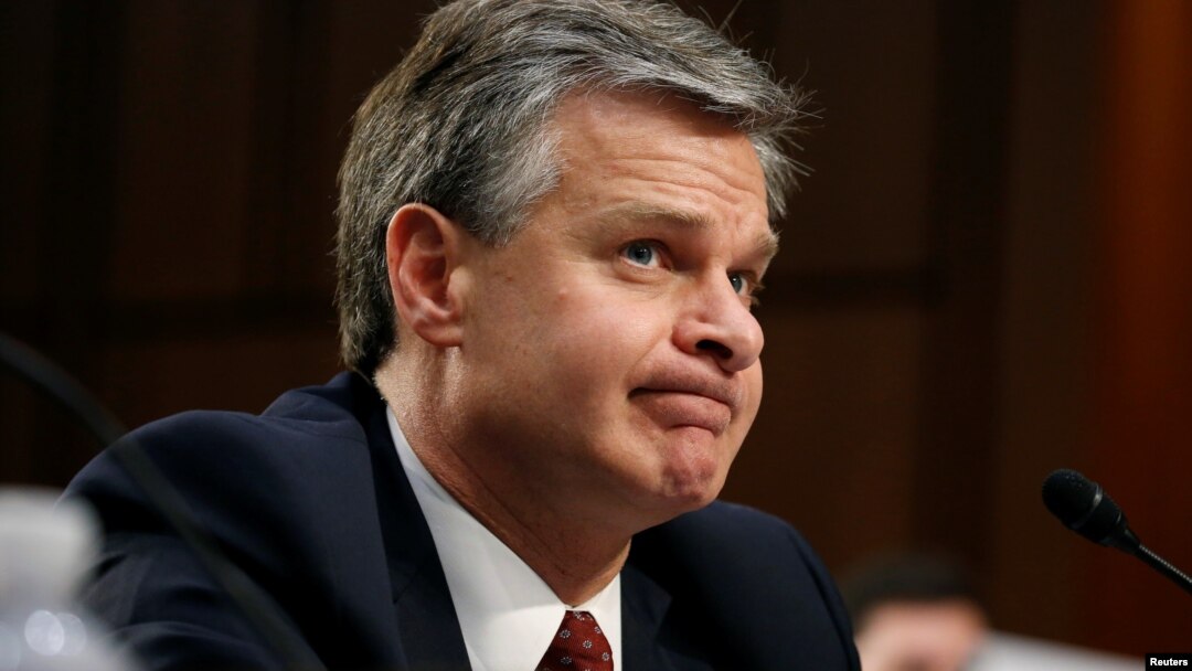 Director of the Federal Bureau of Investigation Christopher Wray testifies before a Senate Judiciary Committee hearing on "Examining the Inspector General's First Report on Justice Department and FBI Actions in Advance of the 2016 Presidential Election," on Capitol Hill in Washington, June 18, 2018.