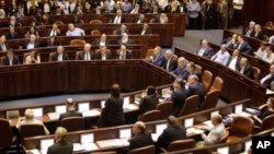 의회 해산안 표결안을 진행 중인 이스라엘 예루살렘 의회. 