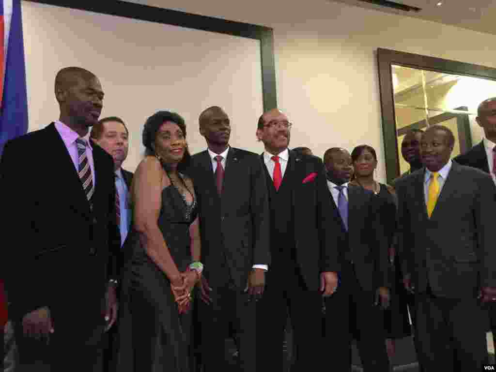Haiti's President-elect Jovenel Moise (4th from Left) attends a party in his honor hosted by the Haitian diaspora in Port-au-Prince, Haiti. (Photo: VOA Creole Service)