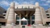 FILE - The entrance to the new Zimbabwean Parliament building in Mt. Hampden, west of the capital Harare, Nov. 23, 2022. 