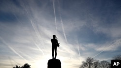 Una estatua de Orfeo, figura mitológica griega, en el Fuerte Fort McHenry, Baltimore, Maryland.