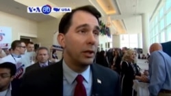 VOA60 America- Wisconsin Governor Scott Walker officially announced candidacy for president through a tweet Saturday morning- July 7, 2015