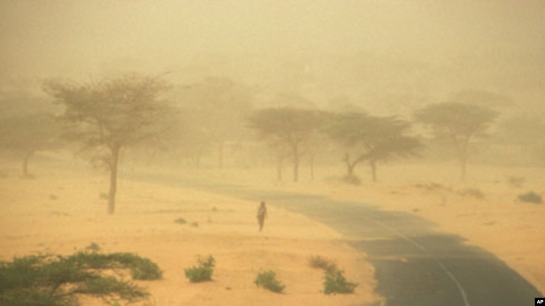 Rainfall in the African Sahel declined more than anywhere else in the world in the period of recorded measurements, causing increased aridity, as evidenced by this dust storm in Senegal.