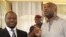 Ivory Coast President Laurent Gbagbo (R) speaks with Ivory Coast's Prime Minister Guillaume Soro before a meeting at the presidential palace in Yamoussoukro on February 18, 2010 after last week's surprise sacking of the cabinet by President Laurent Gbagbo