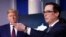 Bộ trưởng Tài chính Mỹ Steven Mnuchin speaks trong một cuộc họp báo ở Nhà Trắng.