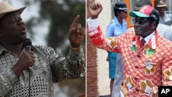 Movement for Democratic Change (MDC-T) leader Morgan Tsvangirai and Zanu PF's Robert Mugabe. (AP Photos/Collage by Ntungamili Nkomo)