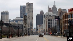FILE: Downtown Detroit, Michigan. Taken March 24, 2020.