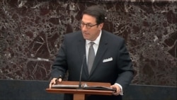 Personal attorney to President Donald Trump, Jay Sekulow, speaks during closing arguments in the impeachment trial against Trump in the Senate at the U.S. Capitol, Feb. 3, 2020, in this image from video.