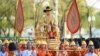 Thailand's King Maha Vajiralongkorn is carried in a golden palanquin during the coronation procession in Bangkok, May 5, 2019. 