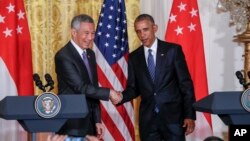 Shugaban Obama da Farai ministan Singapore 