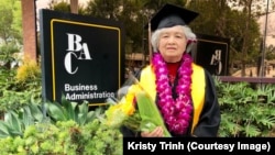 Bà Trương Thị Phượng trong ngày tốt nghiệp Trường Quản trị Kinh doanh thuộc Đại học California State ở Long Beach.