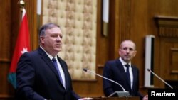 ABŞ dövlət katibi Mayk Pompeo və İordaniyanın xarici işlər naziri Ayman Safadi 