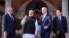 Presiden Joe Biden menyambut (dari kiri) Perdana Menteri Australia Anthony Albanese, Perdana Menteri India Narendra Modi, dan Perdana Jepang Fumio Kishida di Claymont, Delaware, Sabtu, 21 September 2024. (Foto: Mark Schiefelbein/AP Photo)